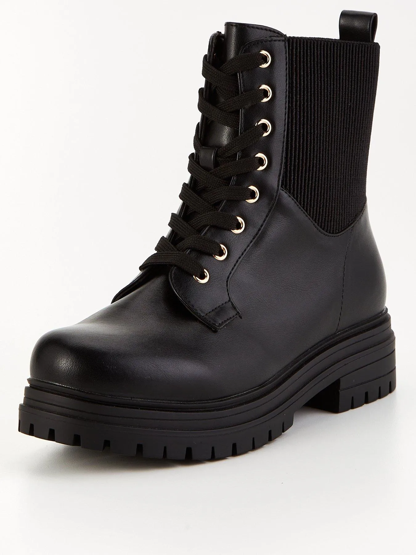 V by Very Extra Wide Fit Lace Up Boot