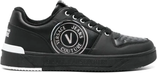 Versace Jeans Couture Starlight logo-print leather sneakers Black