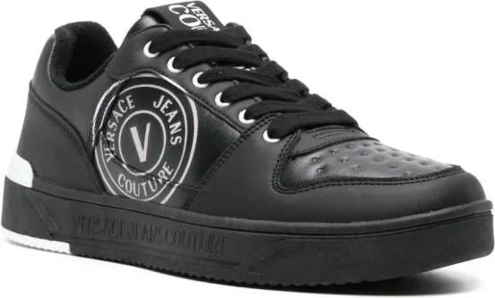 Versace Jeans Couture Starlight logo-print leather sneakers Black