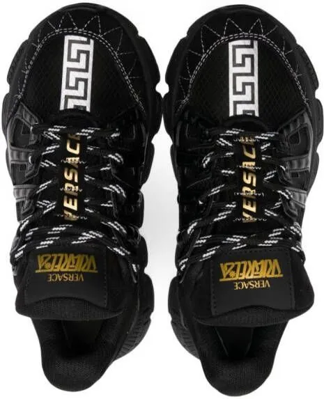 Versace Kids Greca lace-up sneakers Black