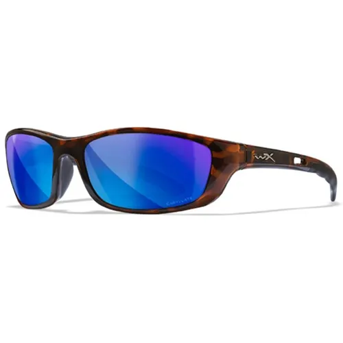 Wiley X P-17 Safety Glasses - Gloss Demi Frame, CAPTIVATE™ Polarized Blue Mirror Lens P-17CB