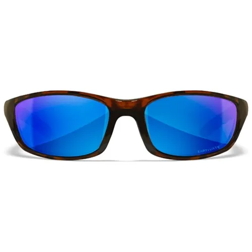 Wiley X P-17 Safety Glasses - Gloss Demi Frame, CAPTIVATE™ Polarized Blue Mirror Lens P-17CB