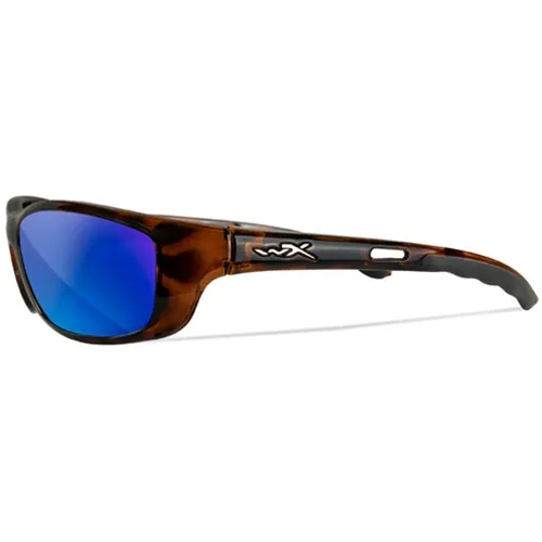 Wiley X P-17 Safety Glasses - Gloss Demi Frame, CAPTIVATE™ Polarized Blue Mirror Lens P-17CB