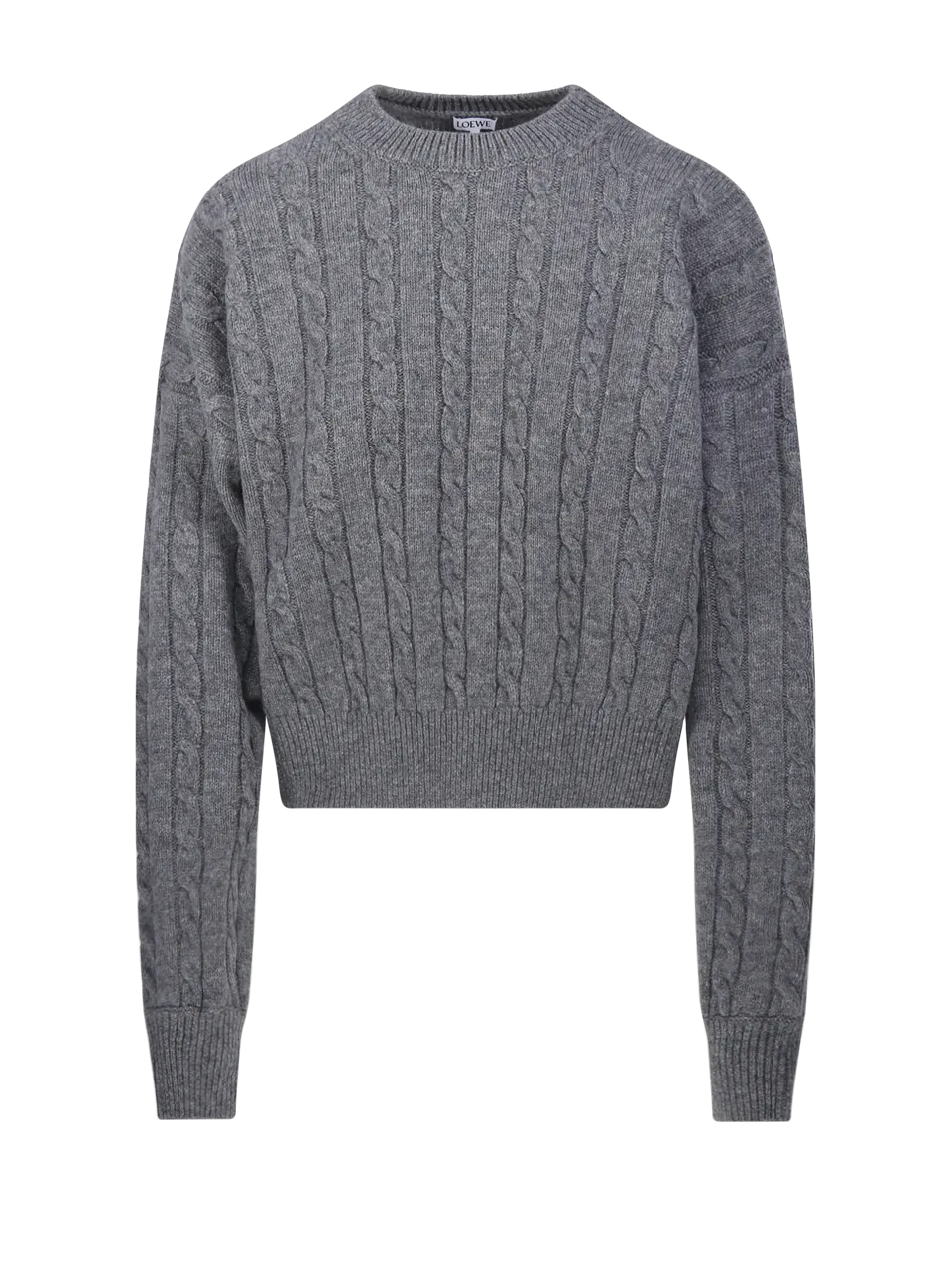 WOMAN LOEWE GREY WOOL SWEATER