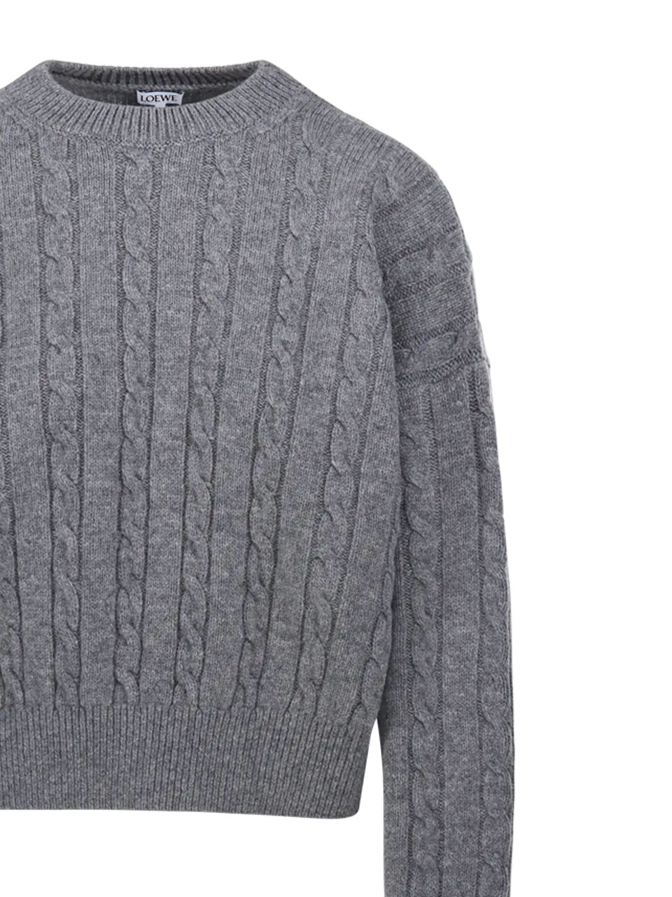 WOMAN LOEWE GREY WOOL SWEATER