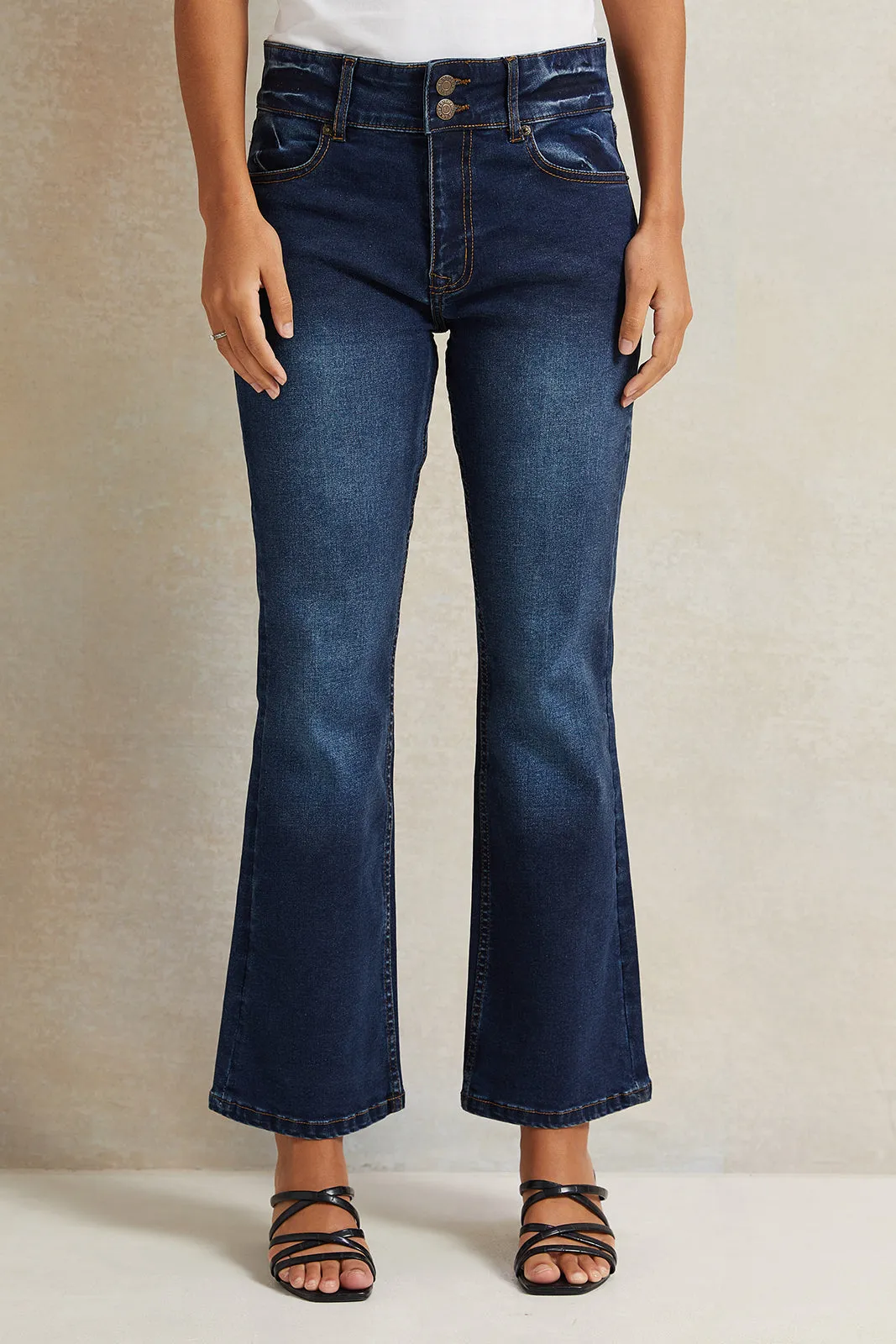 Women Navy Flared Jeans