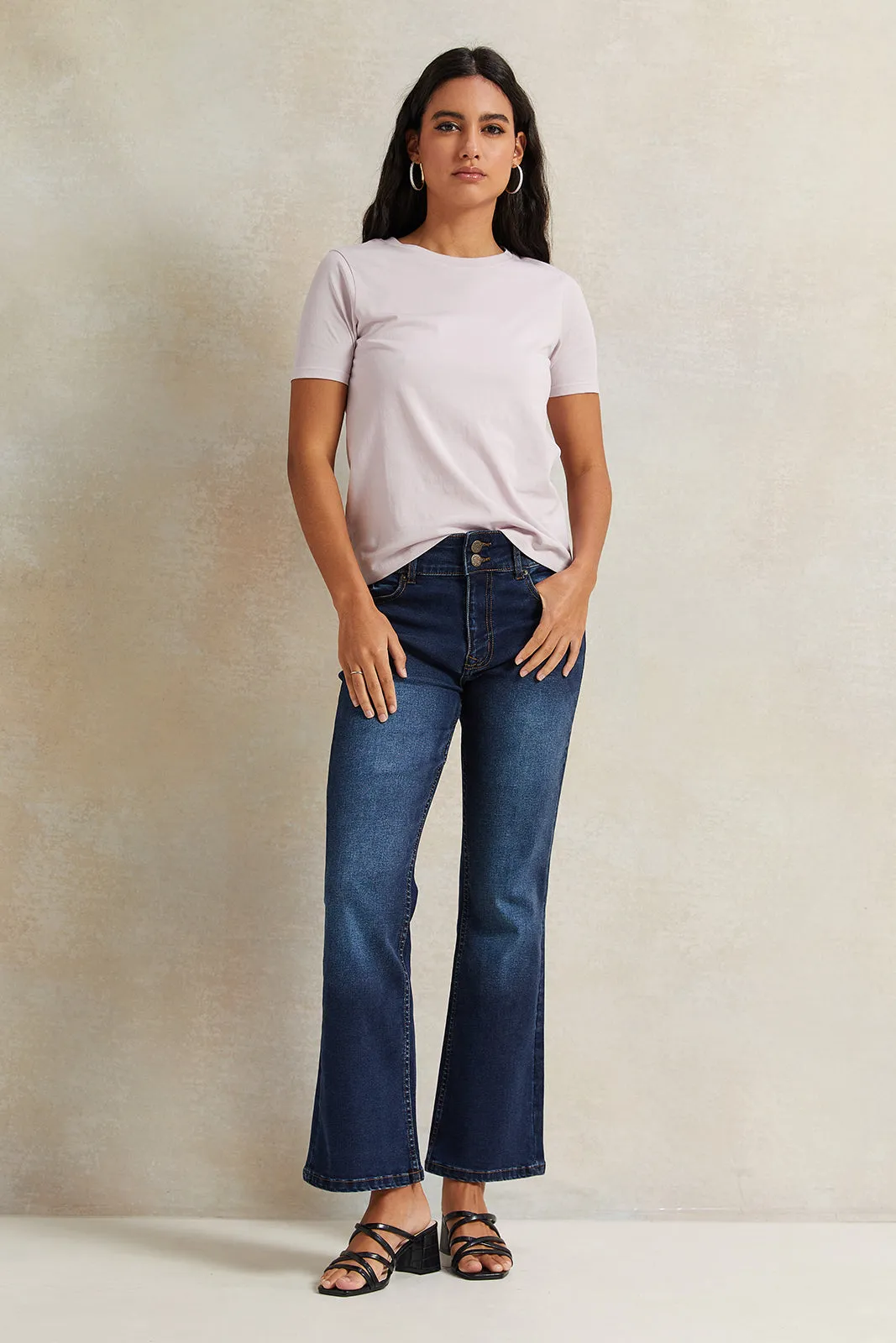 Women Navy Flared Jeans