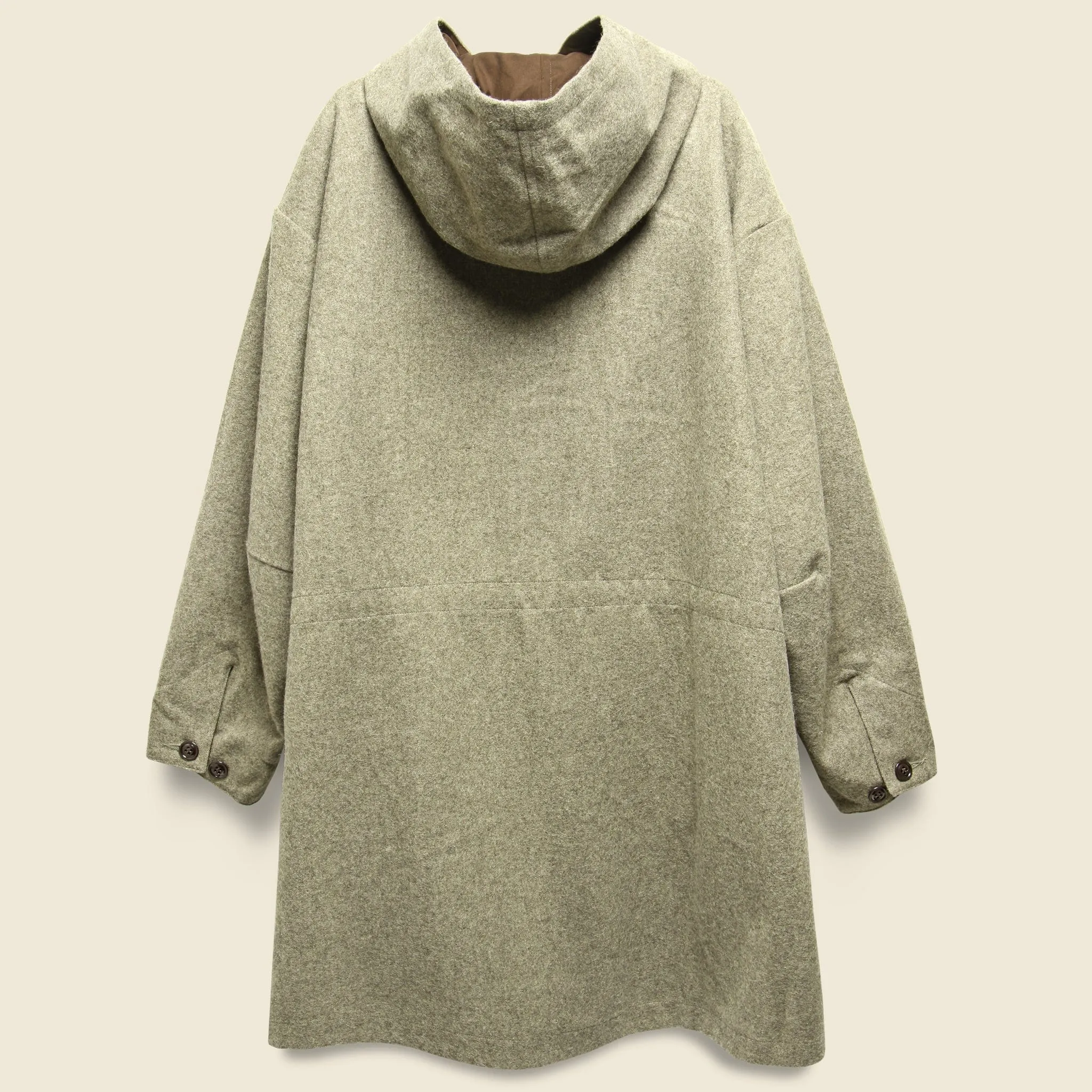 Wool Flannel Czech Coat - Dark Beige