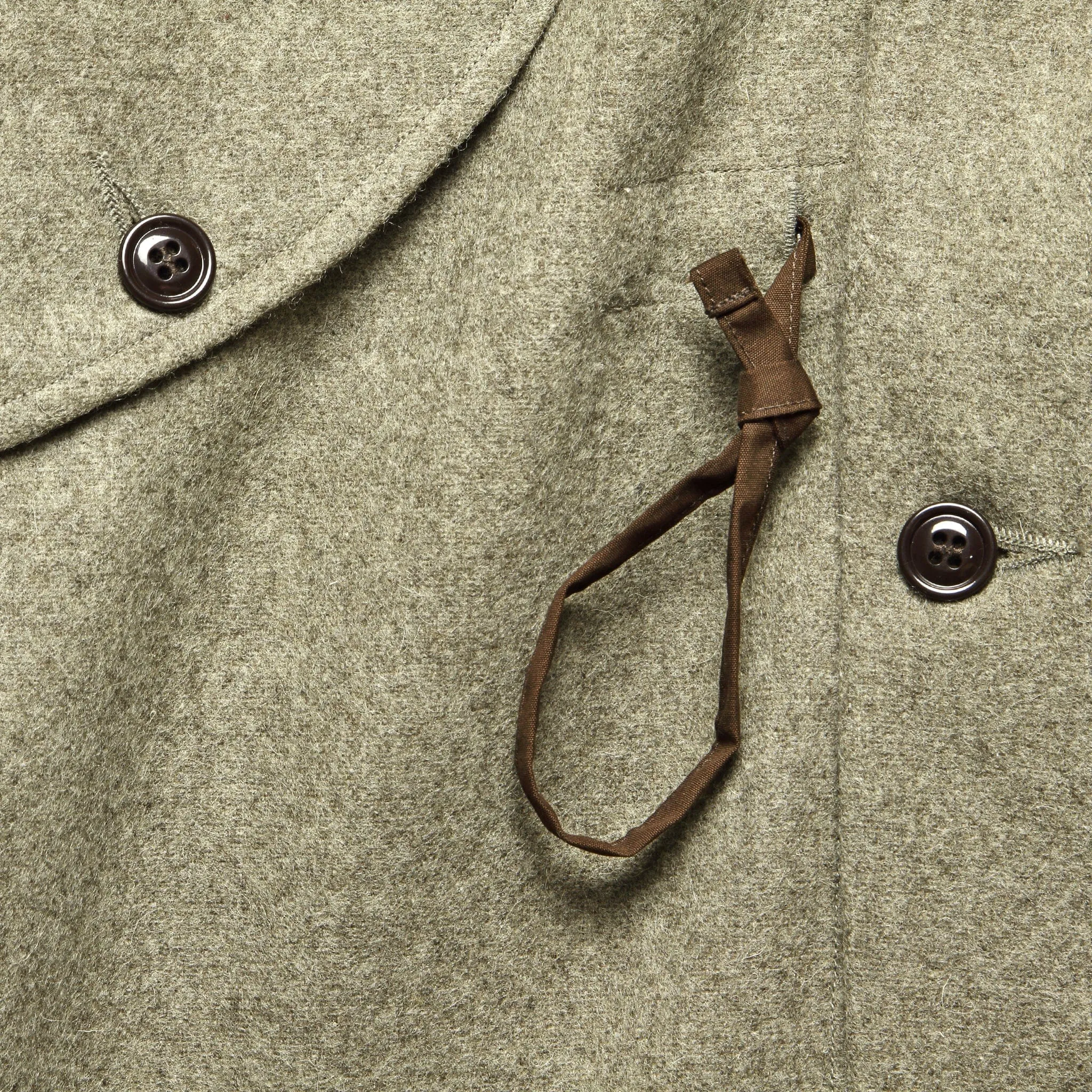 Wool Flannel Czech Coat - Dark Beige